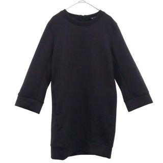 ユニクロ(UNIQLO)のユニクロ ドライスウェットワンピース M ブラック UNIQLO +J バックジップ レディース 【中古】  【230414】(ミニワンピース)