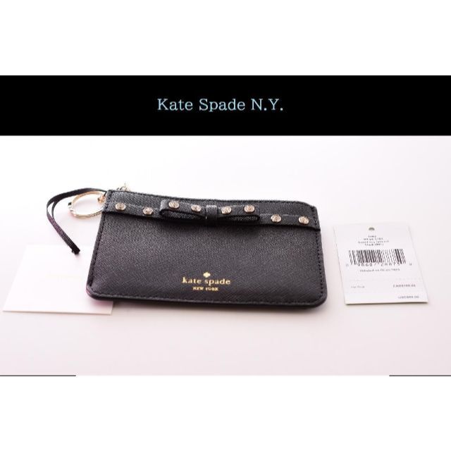 kate spade new york(ケイトスペードニューヨーク)のケイトスペード 新品♡宝石 リボン 革 コインケース・カードケース リング付き！ レディースのファッション小物(コインケース)の商品写真