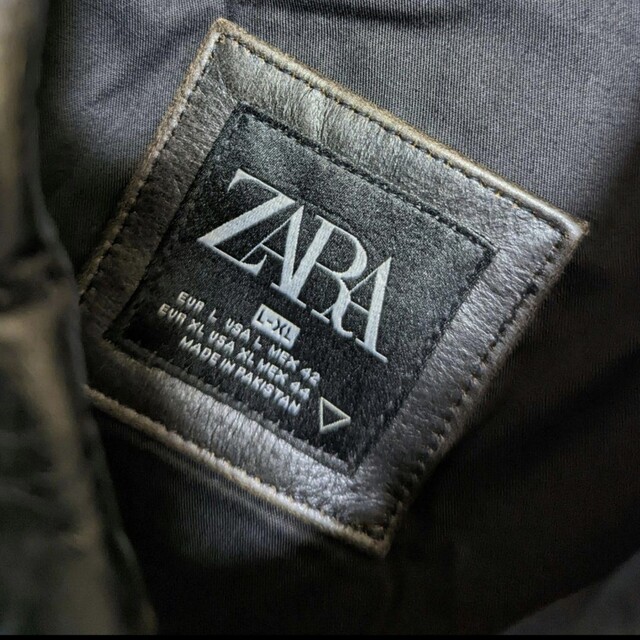 ZARA - ZARAビンテージ加工レザーシャツジャケットの通販 by Mino's