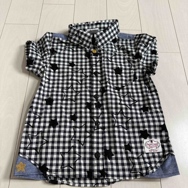 BREEZE(ブリーズ)の新品★breeze半袖シャツ95★星柄チェック キッズ/ベビー/マタニティのキッズ服男の子用(90cm~)(Tシャツ/カットソー)の商品写真