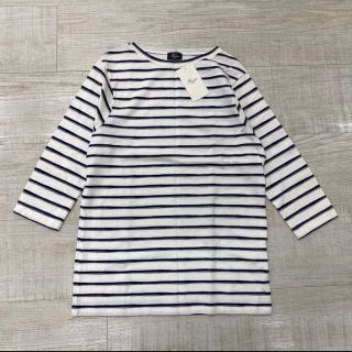 ハリス(Harriss)のHarriss 未使用 ボーダー 七分袖 カットソー サイズ 38 ホワイト(Tシャツ/カットソー(七分/長袖))