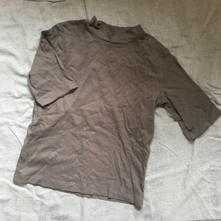 ムジルシリョウヒン(MUJI (無印良品))の無印良品 モックネック 半袖 五分丈 Tシャツ グレー(Tシャツ(半袖/袖なし))