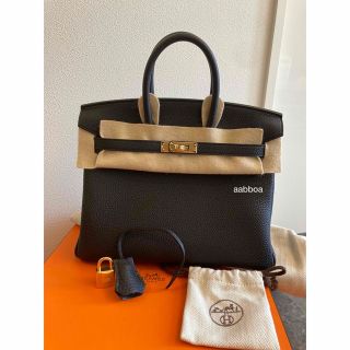 エルメス(Hermes)のレア❤️新品 HERMES エルメス☆バーキン25  黒×ゴールド金具B刻(ハンドバッグ)