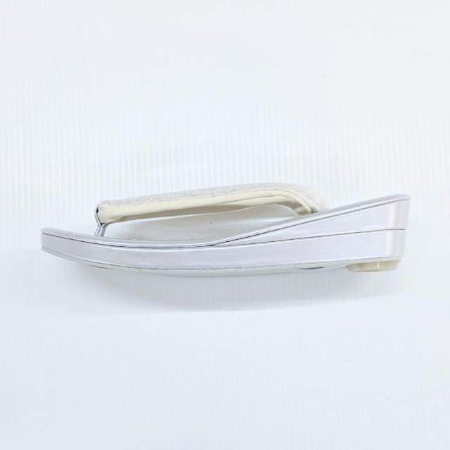 フォーマル 草履 単品 銀 シルバー 市松 LLサイズ nsele レディースの靴/シューズ(下駄/草履)の商品写真