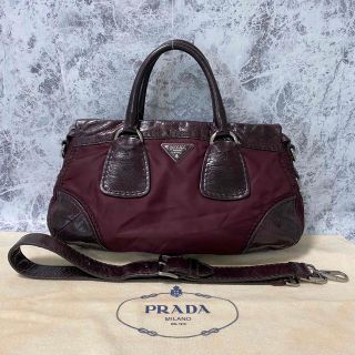 プラダ(PRADA)のプラダ 2WAY ハンドバッグ ショルダーバッグ テスートナイロン パープル(ショルダーバッグ)