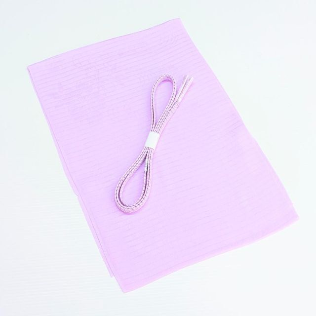 【夏用・絽】正絹 帯締め 帯揚げ セット 薄い紫 ピンク s-7