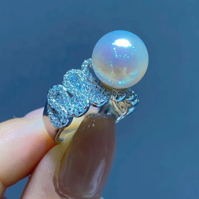 【高級】淡水真珠　リング11-12mm s925 レディースのアクセサリー(リング(指輪))の商品写真