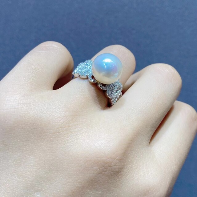 【高級】淡水真珠　リング11-12mm s925 レディースのアクセサリー(リング(指輪))の商品写真