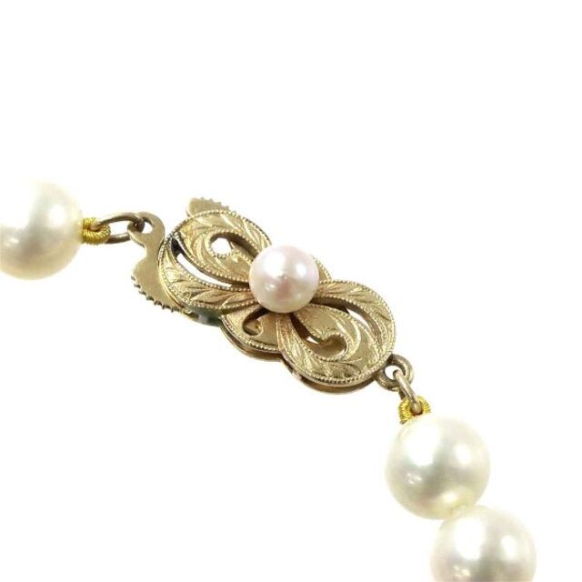ミキモト MIKIMOTO アコヤ真珠 7.0-6.5mm ネックレス 36cm K14 YG