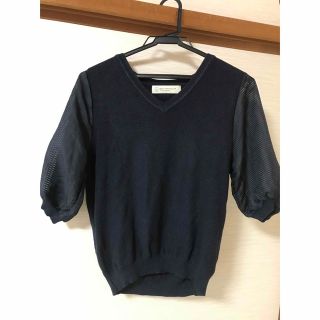 ユナイテッドアローズ(UNITED ARROWS)のユナイテッドアローズ　古着 半袖ニット　ネイビー(カットソー(半袖/袖なし))