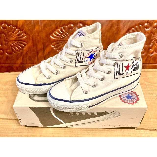 CONVERSE(コンバース)の★90s!USA!レア!コンバース オールスター スタンプ 白 キッズ ⑩★ キッズ/ベビー/マタニティのキッズ靴/シューズ(15cm~)(スニーカー)の商品写真