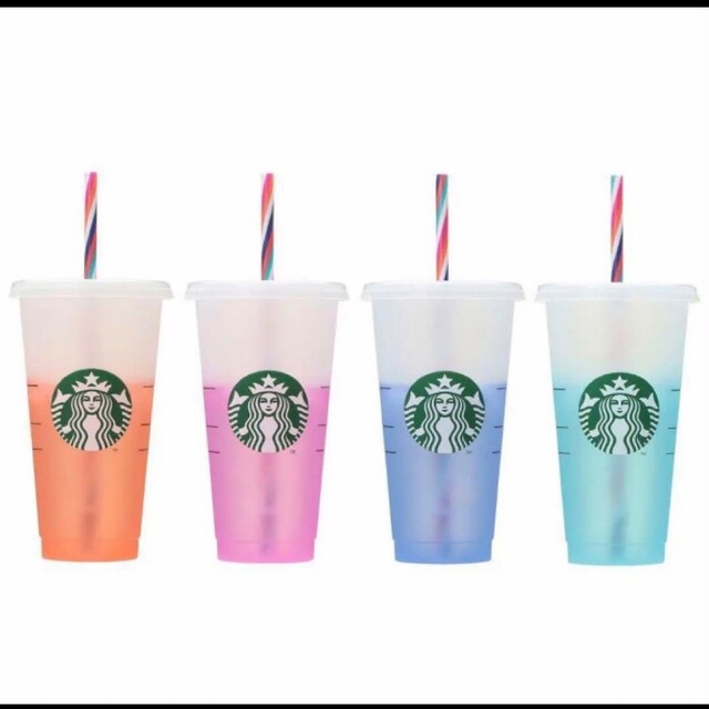 スタバ カラーチェンジング リユーザブル コールドカップ 全4色 セット 新品 スタバ カラーチェンジング リユーザブル コールドカップ 全4色 セット 新品