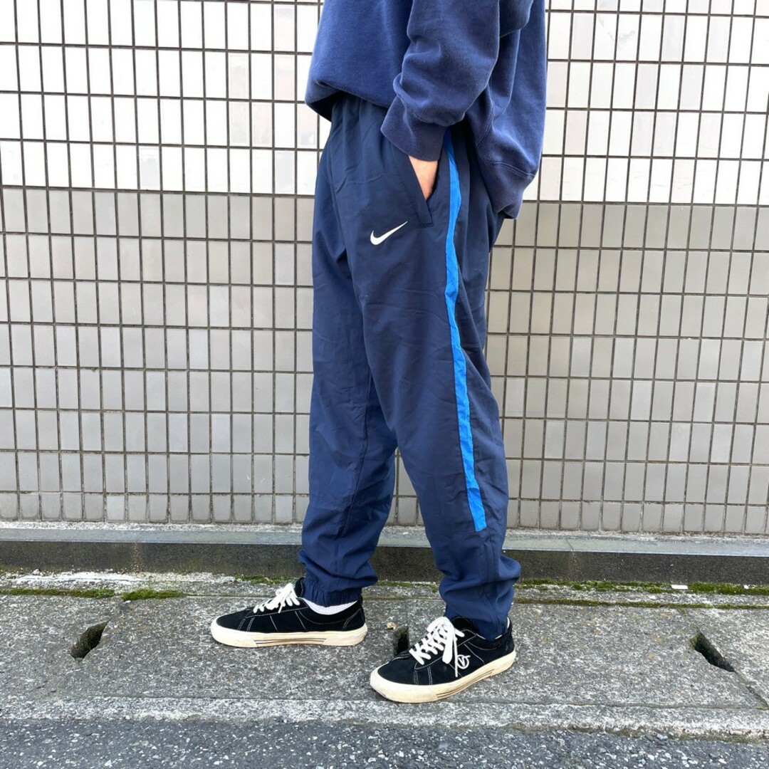 希少　90s　OLD NIKE　ロゴ刺繍　バギートラックパンツ　サイドライン　S