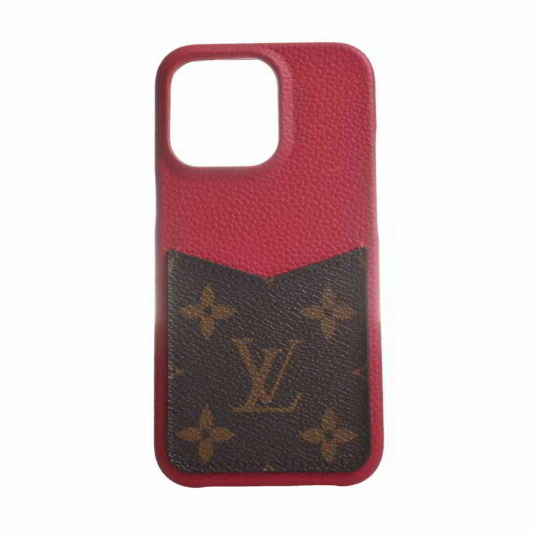 LOUIS VUITTON ルイヴィトン モノグラム IPHONE バンパー 13 PRO iPhoneケース レッド PVC レザー by