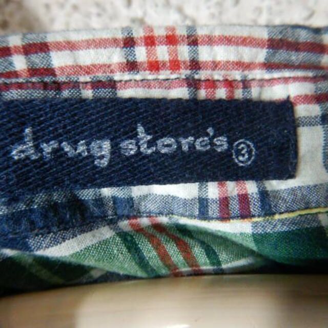 drug store's(ドラッグストアーズ)のo6196　ドラッグ　ストアーズ　半袖　チェック　デザイン　シャツ レディースのトップス(シャツ/ブラウス(半袖/袖なし))の商品写真