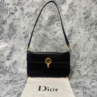 クリスチャンディオール(Christian Dior)のDior ディオール カーフ レザー セミショルダーバッグ ブラック 金具(ショルダーバッグ)