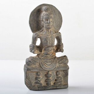 仏教美術　泥仏　即身仏　仏像　置物　V　R5719