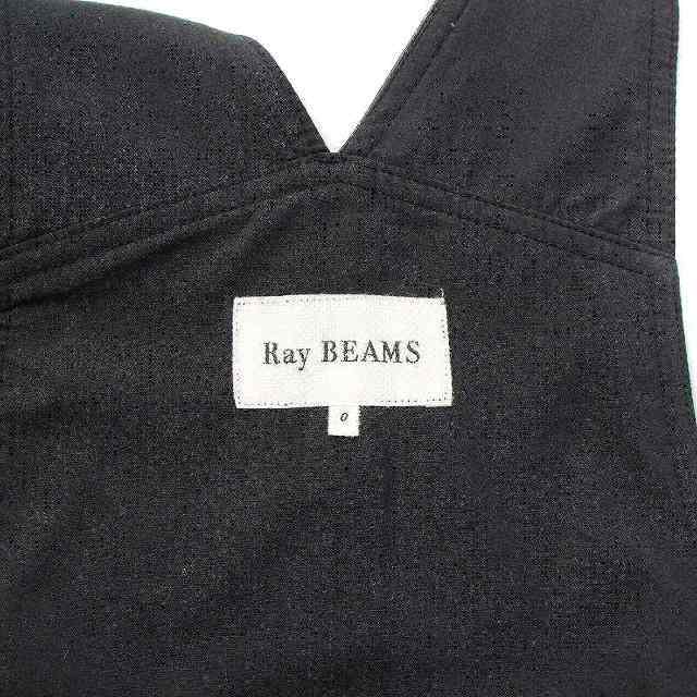 Ray BEAMS(レイビームス)のレイビームス フェイクレザーサロペット オーバーオール パンツ 0 XS 黒 レディースのパンツ(サロペット/オーバーオール)の商品写真