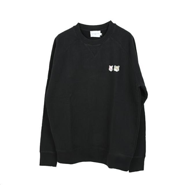 MAISON KITSUNE' PARIS メゾン キツネ ブラックスウェットシャツ トレーナー JM00330KM0001 新品 イタリア正規品 メンズ ブラック