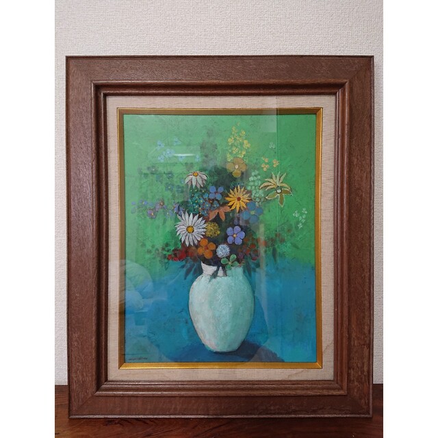 油絵 ODIRON REDON レドン作 油彩静物画 【中古】 49.0%割引 www