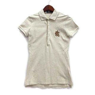 ポロラルフローレン(POLO RALPH LAUREN)のポロ ラルフローレン ロゴ 革パッチ ストレッチ ポロシャツ 半袖 ベージュ(ポロシャツ)