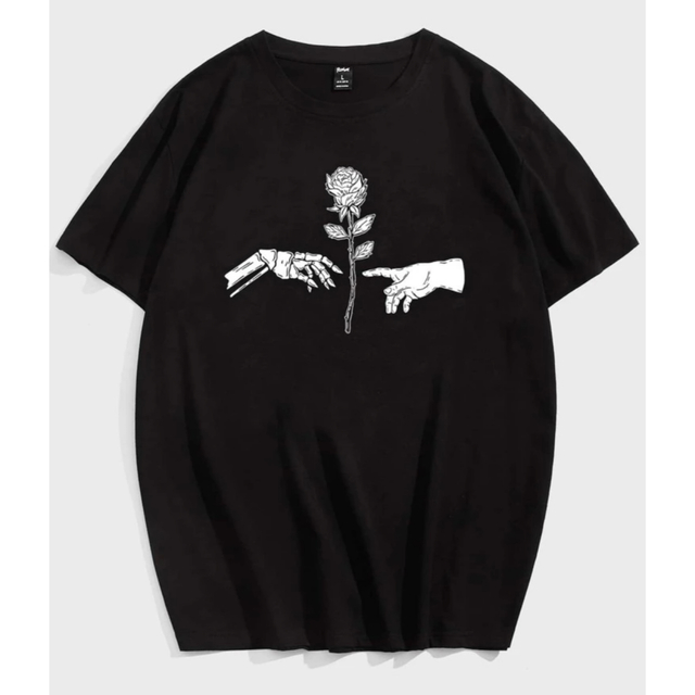 【新品未使用】ローズ ハンド グラフィックプリントTシャツ バラ薔薇 手 メンズのトップス(Tシャツ/カットソー(半袖/袖なし))の商品写真