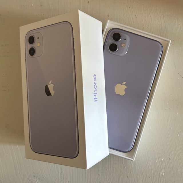 iPhone 11 128GB SIMフリー パープル バッテリー容量80% 2022最新の