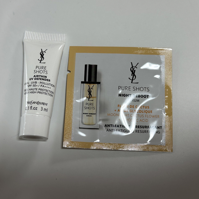 Yves Saint Laurent Beaute(イヴサンローランボーテ)の日焼け止め⭐︎イヴ・サンローラン　ピュアショット　下地＆美容液　サンプルセット コスメ/美容のスキンケア/基礎化粧品(美容液)の商品写真