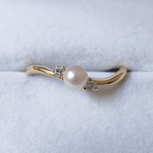 MIKIMOTO - ミキモト ダイヤモンド×ベビーパール リング K18YG 4.0mm