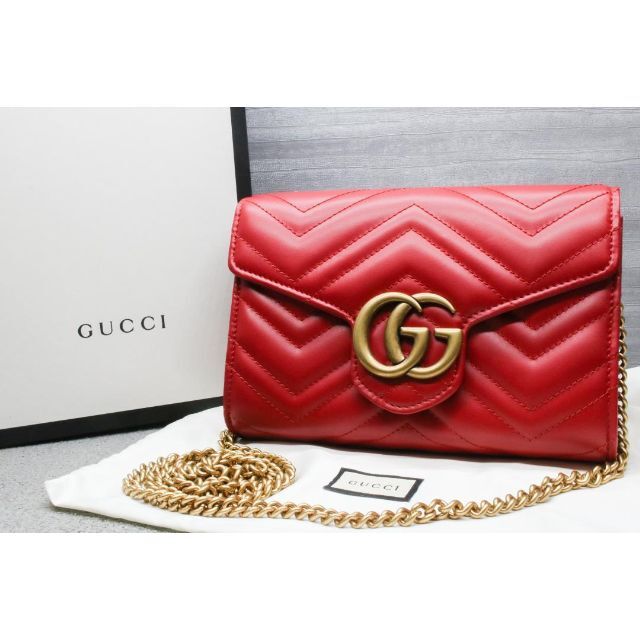最新情報 Gucci - グッチ 474575 GGマーモント キルティング チェーン