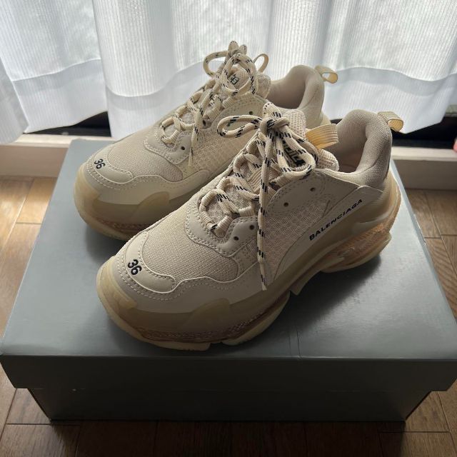 BALENCIAGA triples 36 ベージュ クリアソール | labiela.com