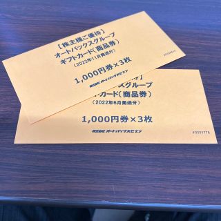 【送料込】オートバックス株主優待券6000円分(ショッピング)