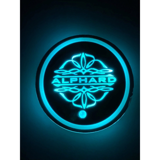 トヨタ(トヨタ)のアルファードロゴ入り　LEDコースター　ドリンクコースター　ALPHARD(車内アクセサリ)