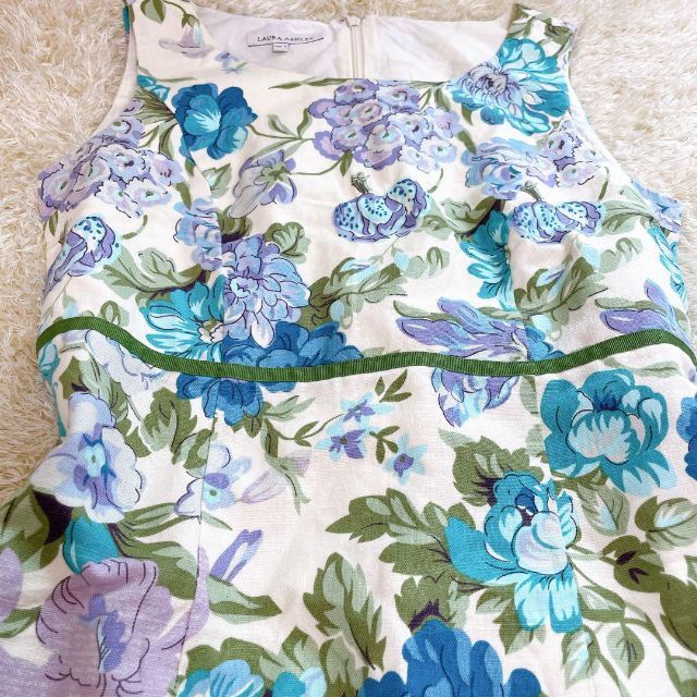 LAURA ASHLEY - 美品✨ ローラアシュレイ 膝丈 ワンピース 総柄 フレア