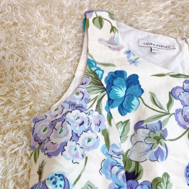 LAURA ASHLEY - 美品✨ ローラアシュレイ 膝丈 ワンピース 総柄 フレア