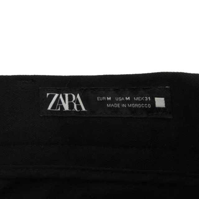 ザラ ZARA パンツ スラックス セミフレア ウエストゴム ブラック 黒 M 6