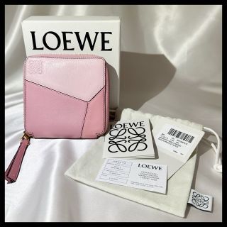 ロエベ(LOEWE)の美品　LOEWE ロエベ　アナグラム パズル　ラウンドジップ　ミニ財布　ピンク(財布)