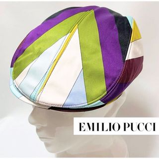 エミリオプッチ(EMILIO PUCCI)のイタリア製ヴィンテージEMILIO PUCCIエミリオプッチアイコン柄ハンチング(ハンチング/ベレー帽)