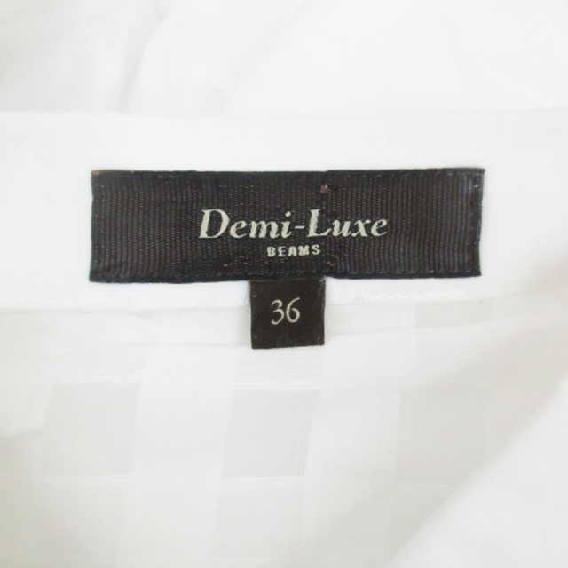 Demi-Luxe BEAMS(デミルクスビームス)のデミルクス ビームス シャツ ブラウス 長袖 チェック柄 36 白 /FF37 レディースのトップス(シャツ/ブラウス(長袖/七分))の商品写真