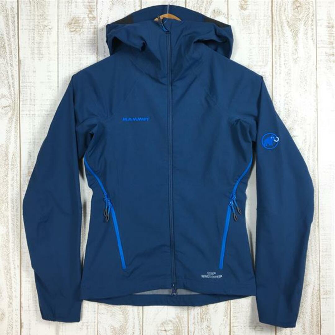 Mammut(マムート)のWOMENs XS  マムート アルティメット アルパイン SO フーデッド ジャケット AF ウィメンズ Ultimate Alpine SO Hooded Jacket AF Women ゴアウィンドストッパー ソフトシェル フーディ MAMMUT 1010-22170 ブルー系 レディースのファッション小物(その他)の商品写真