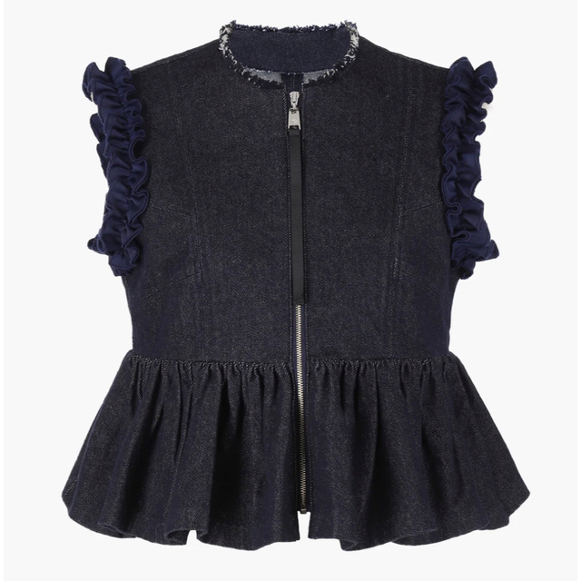 épine(エピヌ)のbibiy MATHILDA PEPURAMU DENIM VEST レディースのトップス(ベスト/ジレ)の商品写真