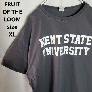 フルーツオブザルーム(FRUIT OF THE LOOM)のフルーツオブザルーム　カレッジ　Tシャツ　ダークグレー　アメカジ　古着　ビッグ(Tシャツ/カットソー(半袖/袖なし))