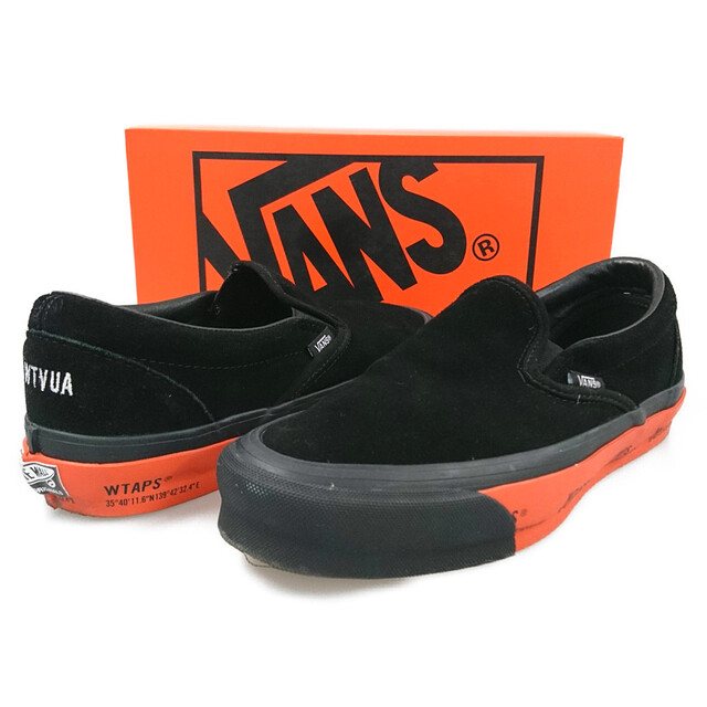 VANS バンズ ×WTAPS Og Classic Slip-On スリッポン シューズ スリッポン 黒 オレンジ UK7.5=26.5cm 正規品 / 30598