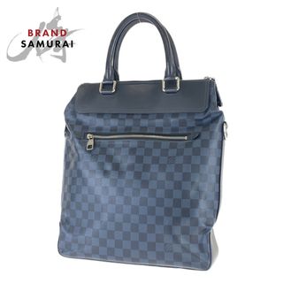 ルイヴィトン(LOUIS VUITTON)のLOUIS VUITTON ルイヴィトン ダミエ コバルト グリニッジ ブラック グレー レザー N41351 ビジネスバッグ トートバッグ メンズ 400716 【中古】(ビジネスバッグ)