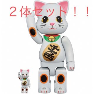 ベアブリック(BE@RBRICK)のNY@BRICK 招き猫 白メッキ 100％ & 400％ be@brick(その他)