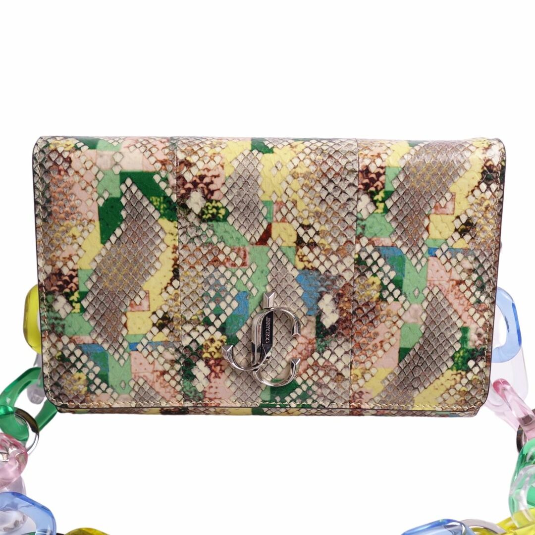 未使用 ジミーチュウ JIMMY CHOO バッグ ミニ ショルダーバッグ クラッチバッグ 21SS VARENNE CLUTCH パイソン型押し  カバン レディース マルチカラー