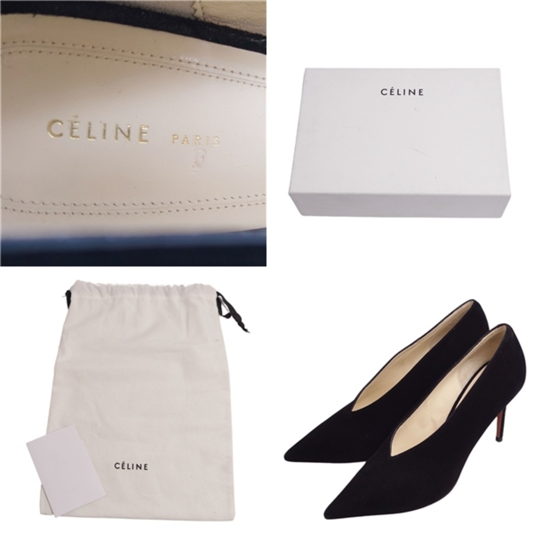 celine   美品 セリーヌ CELINE パンプス ヒール ESSENTIAL V NECK