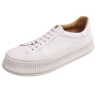 ジルサンダー(Jil Sander)のジルサンダー JIL SANDER スニーカー ローカット カーフレザー レースアップ シューズ 靴 メンズ 42(27cm相当) ホワイト(スニーカー)