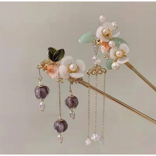 綺麗♡お花のかんざしかわいいヘアアクセドレスゆれるドレス和装にもおすすめおしゃれ(その他)