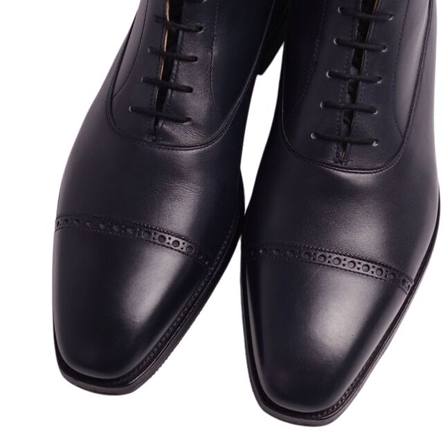 美品 クロケット&ジョーンズ Crockett&Jones SHIPS別注 ブーツ バルモラル BALMORAL レースアップ カーフレザー シューズ  靴 メンズ 7E(25.5cm相当) ネイビー